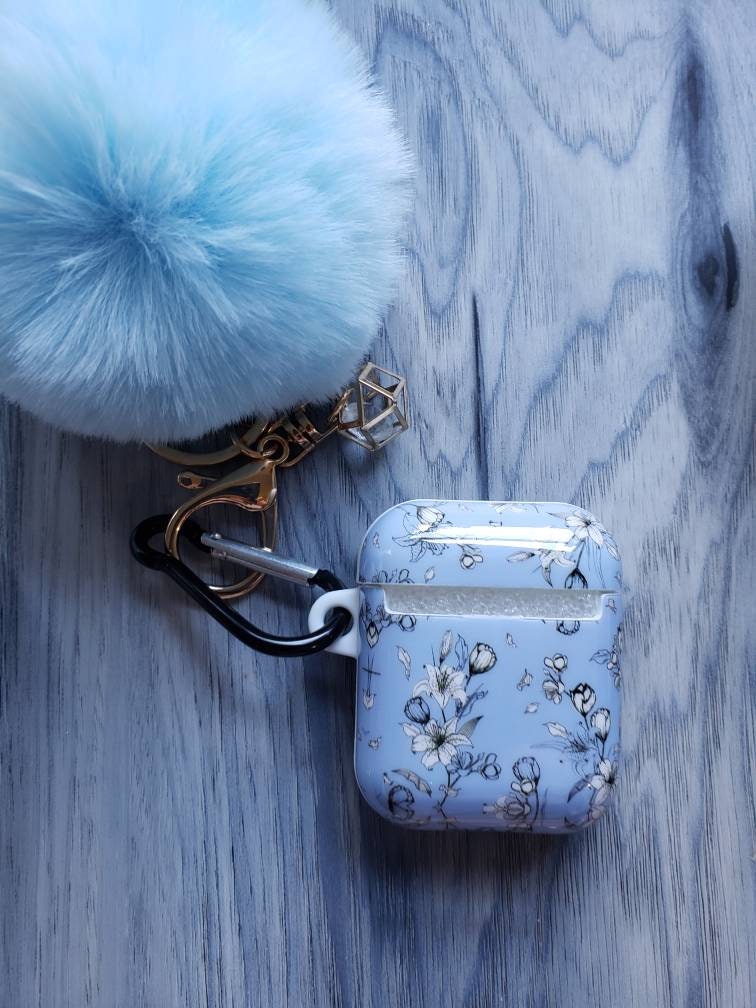 Sunflower Black Pom Pom Keychain Airpod Case 1 and 2 version