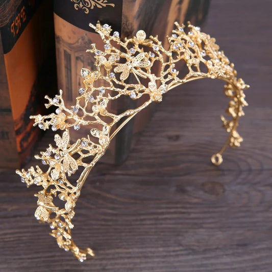 Gold Tiara Crown King Queen headdress jewelry