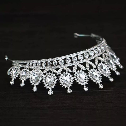 Silver Princess Tiara Detail Princess Queen headdress jewelry