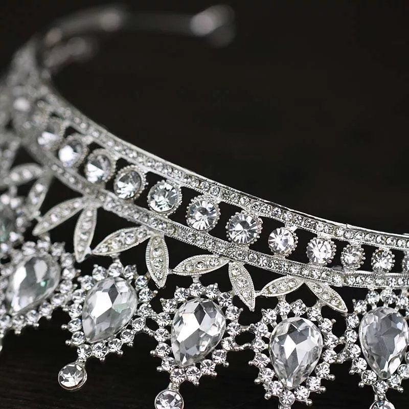 Silver Princess Tiara Detail Princess Queen headdress jewelry