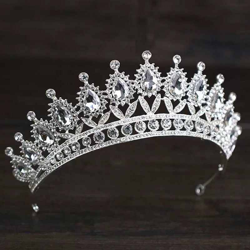 Silver Princess Tiara Detail Princess Queen headdress jewelry