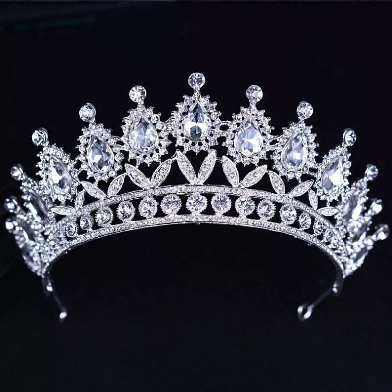 Silver Princess Tiara Detail Princess Queen headdress jewelry