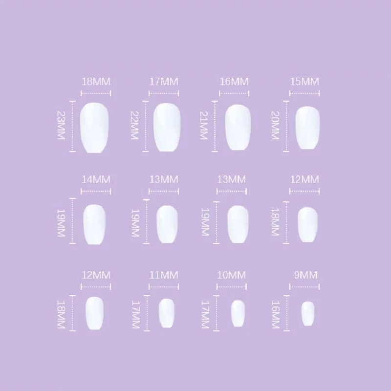 Long Coffin Snowflake Press-On Nails Elegant Nude & White Winter Xmas Kit by Surethings