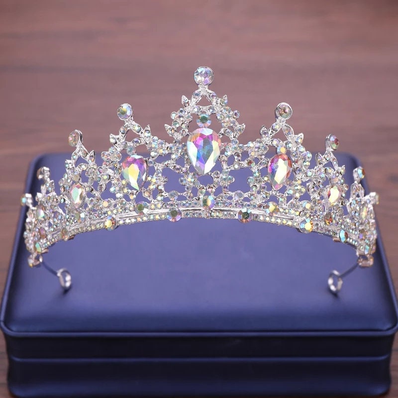 Holographic Silver Tiara Crown Detail Princess Queen headdress jewelry