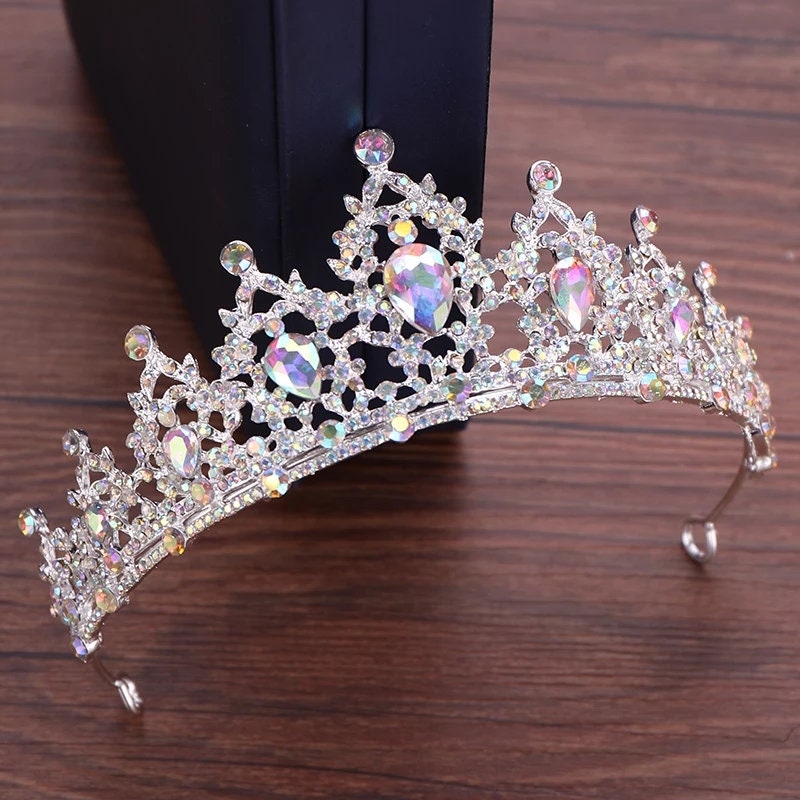 Holographic Silver Tiara Crown Detail Princess Queen headdress jewelry