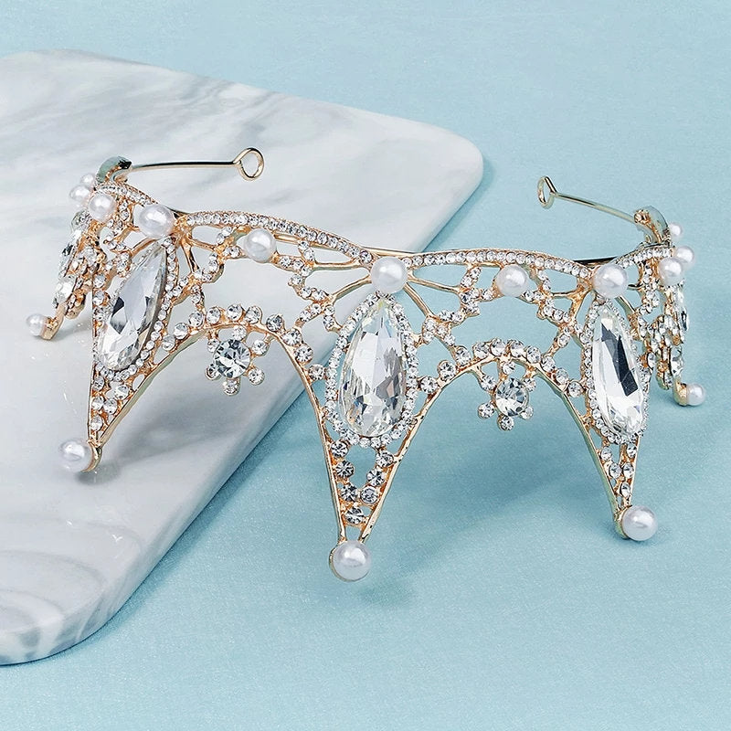 Blue sapphire Crystal Tiara Crown Detail Princess Queen headdress