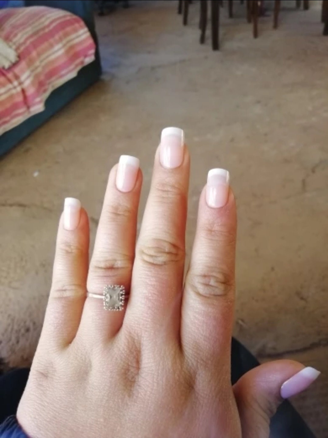 24 French mani White tip Short Press on nails glue on natural classic clean square pink nude