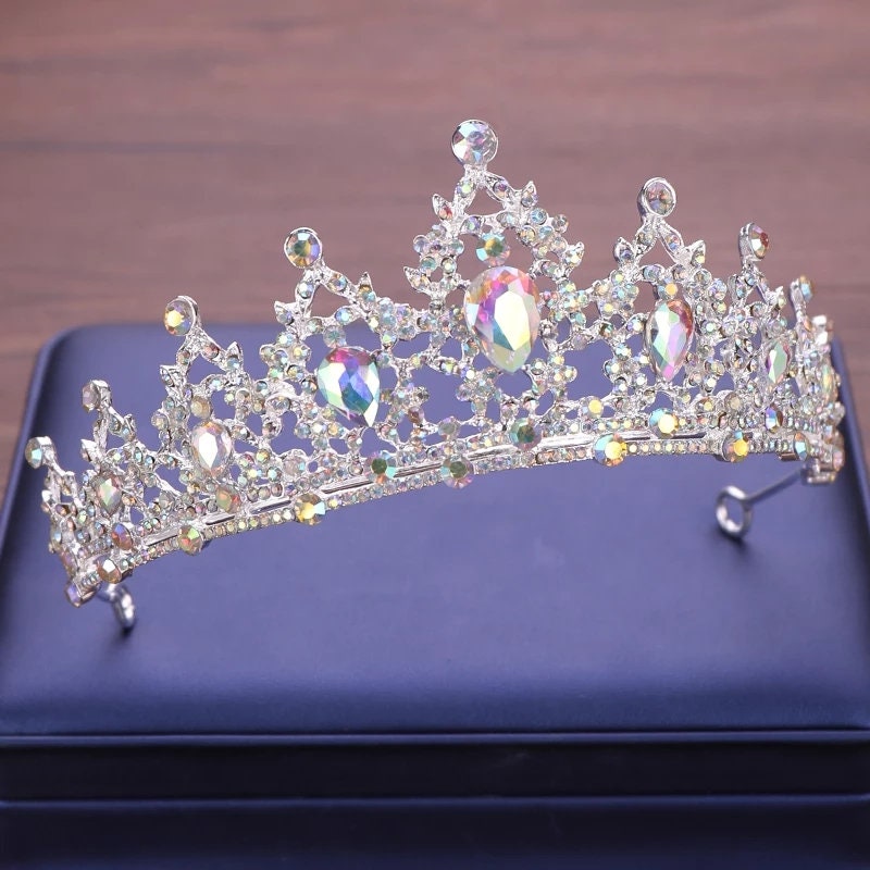 Holographic Silver Tiara Crown Detail Princess Queen headdress jewelry