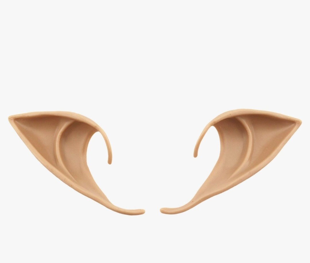 Pair Elf ears pale or tan latex flexible pointed elven faerie anime cosplay fantasy