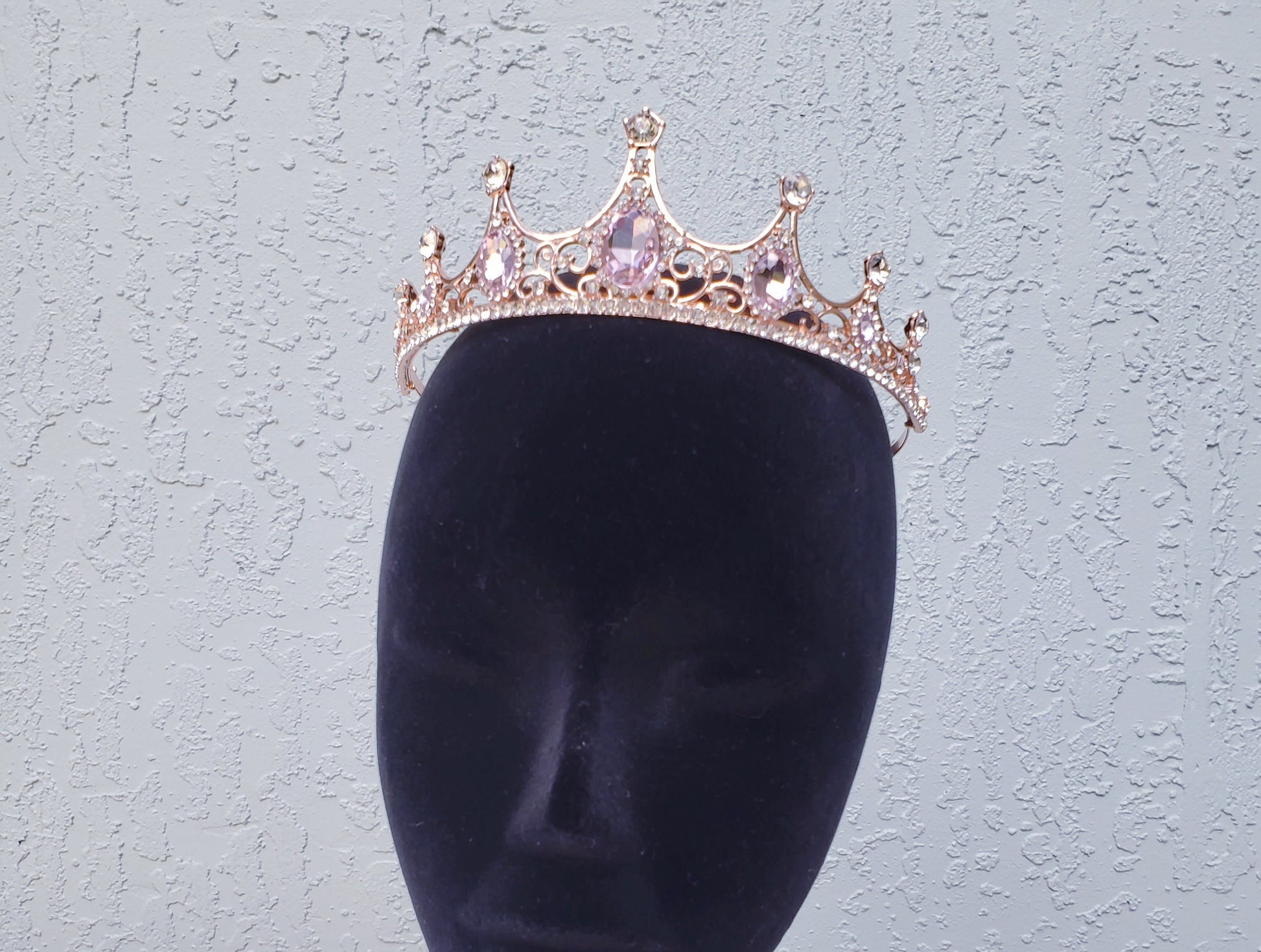 Rose Gold Tiara Crown Princess Queen smaller demure headdress jewelry 