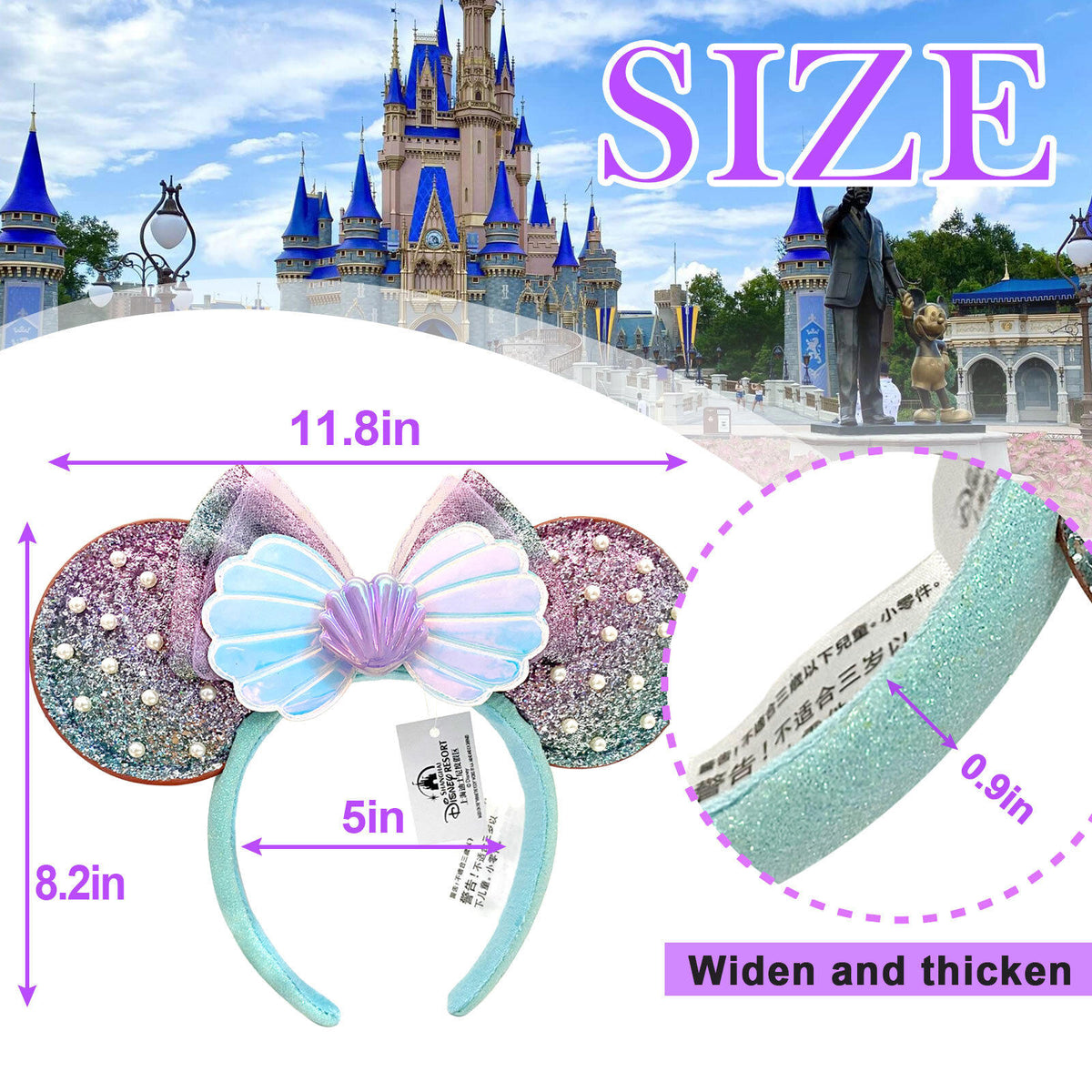 The Little Mermaid Ariel Pearl Ears Headband Exclusive NWT