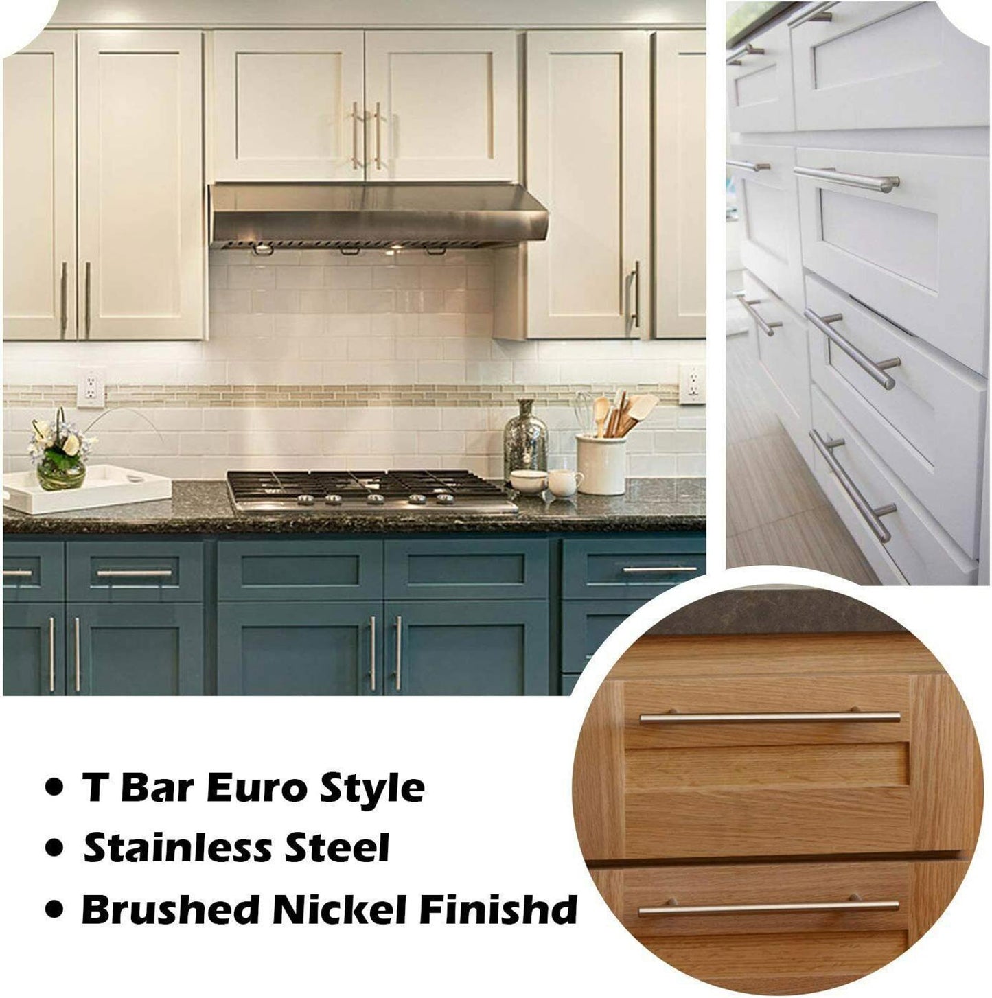 10 Pack 12 inch Brushed Nickel Kitchen Cabinet Pulls Stainless Steel Drawer