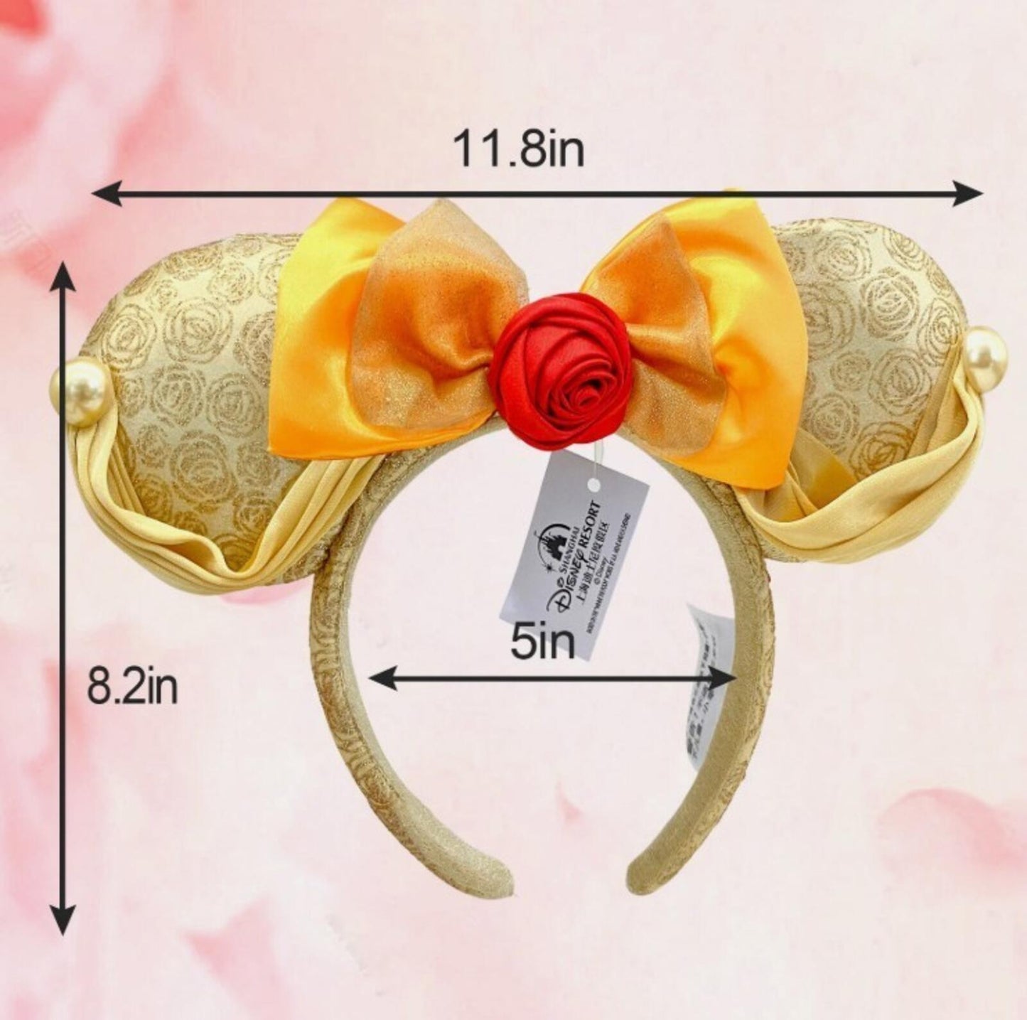 Disney Parks Ears Belle Minnie Mouse Ears Mickey Bow Beauty & the Beast Headband