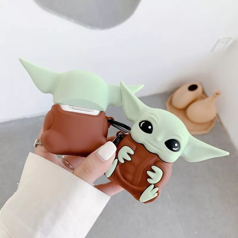 Star Wars Airpod Case Mandalorian Baby Yoda Grogu Silicon bumper keychain