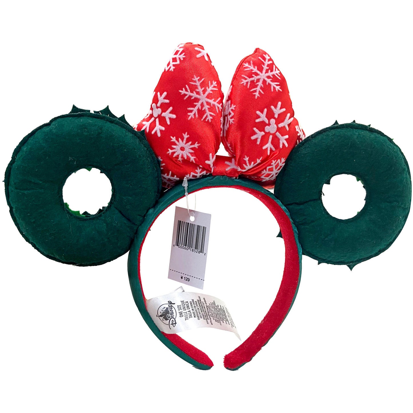 Disney Parks Ears Minnie Christmas Holiday Pearl 2021 Wreath Bow Headband