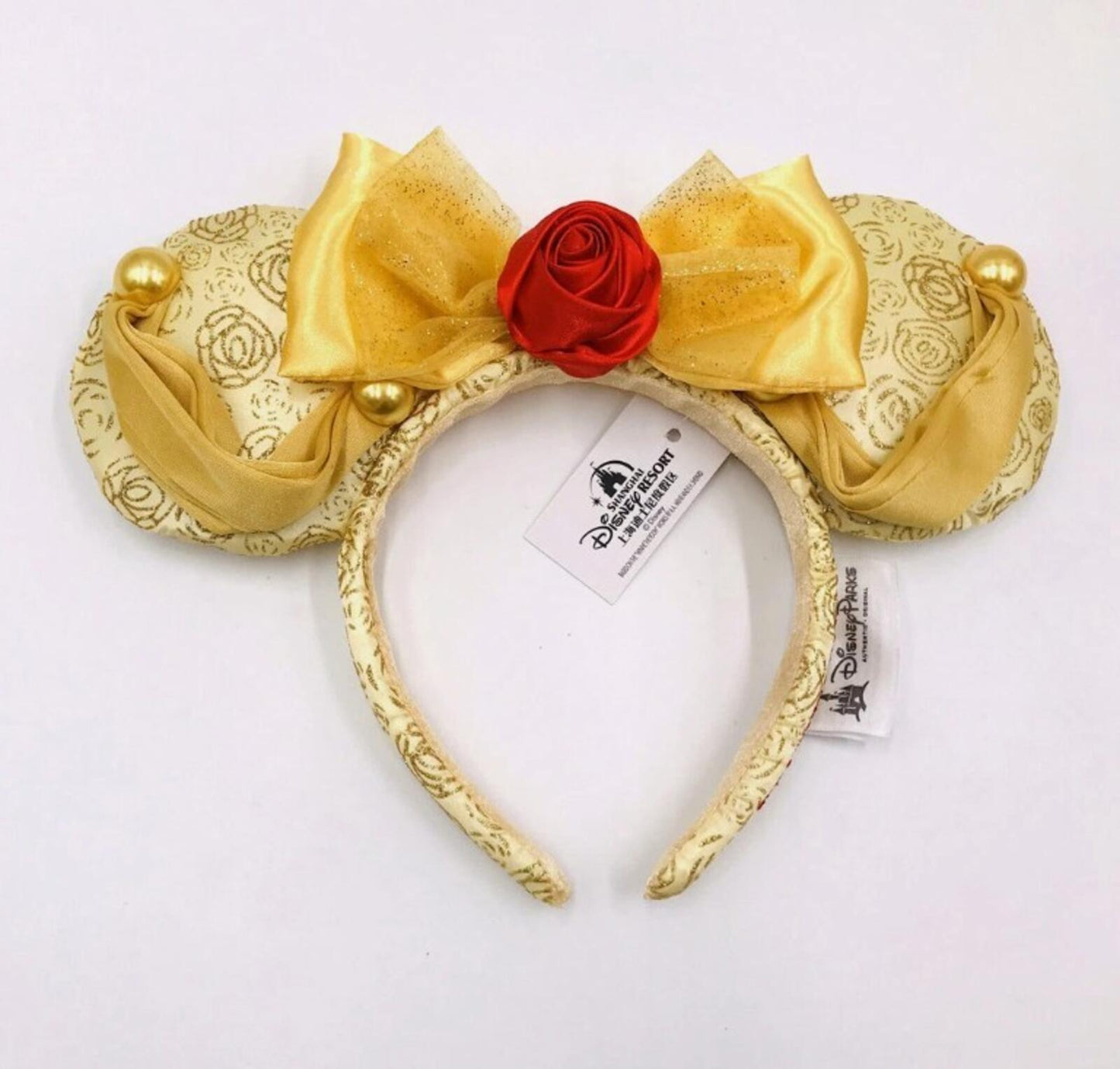 Disney Parks Ears Belle Minnie Mouse Ears Mickey Bow Beauty & the Beast Headband