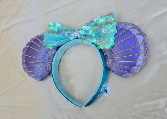 Disney Parks Little Mermaid Ears Ariel Purple Shell Headband