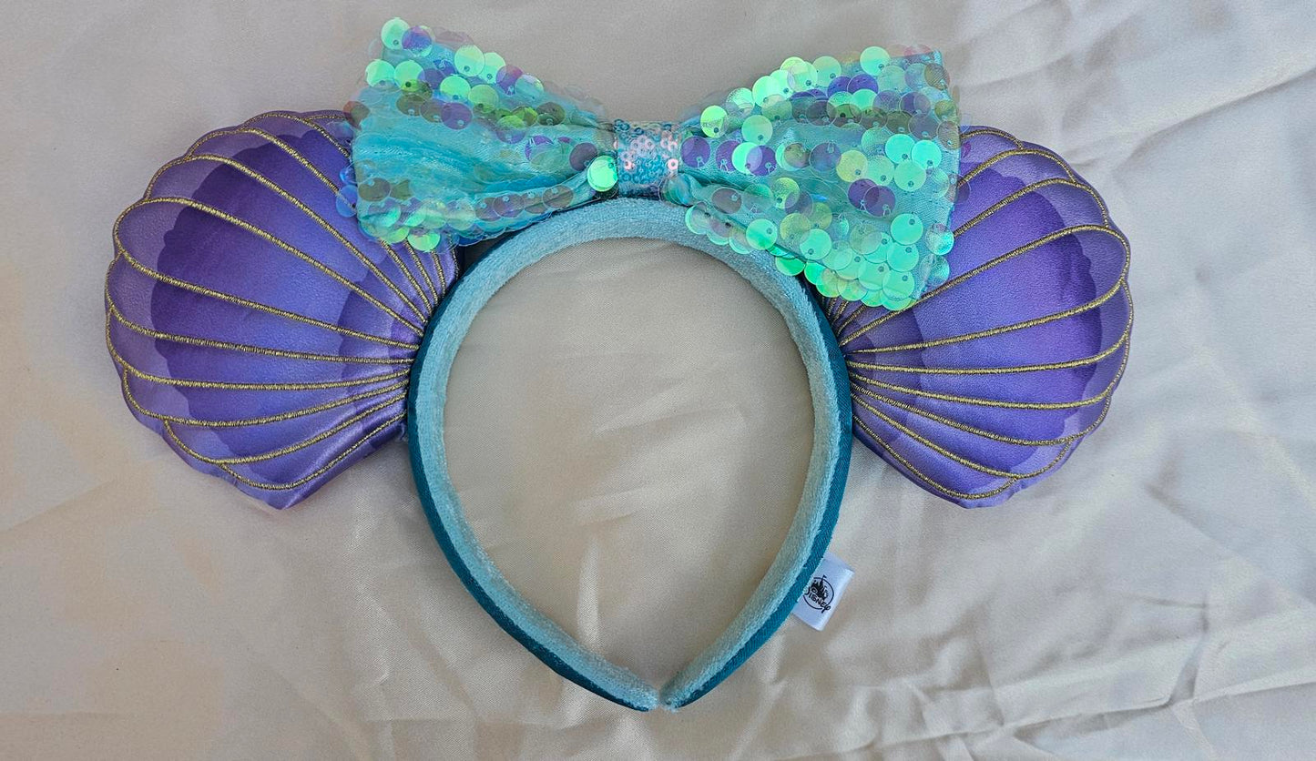 Disney Parks Little Mermaid Ears Ariel Purple Shell Headband