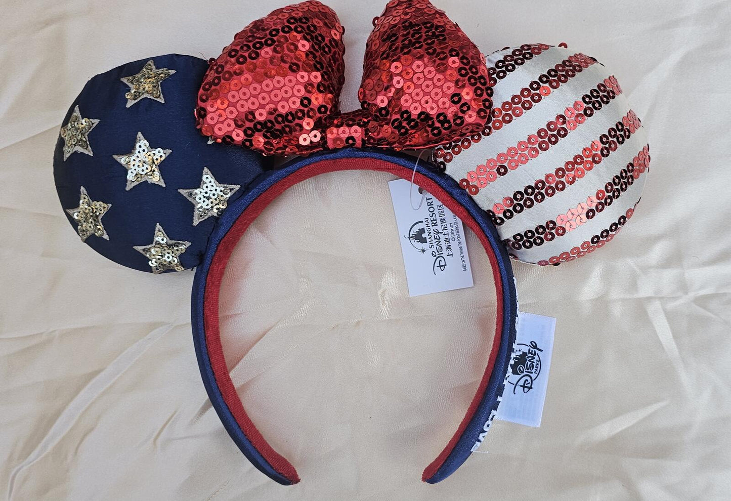 USA Sequin Bow Minnie Ears Headband Sparkly Bling