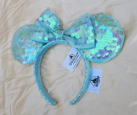 Disney Parks Little Mermaid Ears Ariel Aqua Scales Sequins