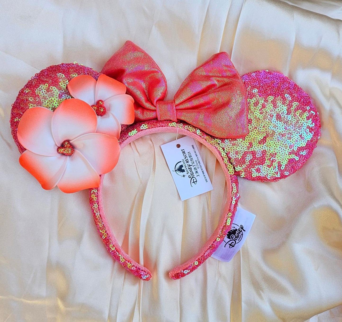 Minnie Ears Disney Parks Porange Plumeria Aulani Hawaii Headband Mickey Mouse