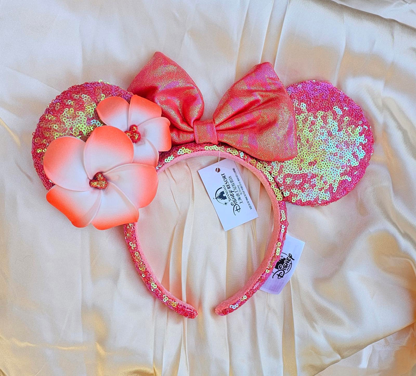 Minnie Ears Disney Parks Porange Plumeria Aulani Hawaii Headband Mickey Mouse