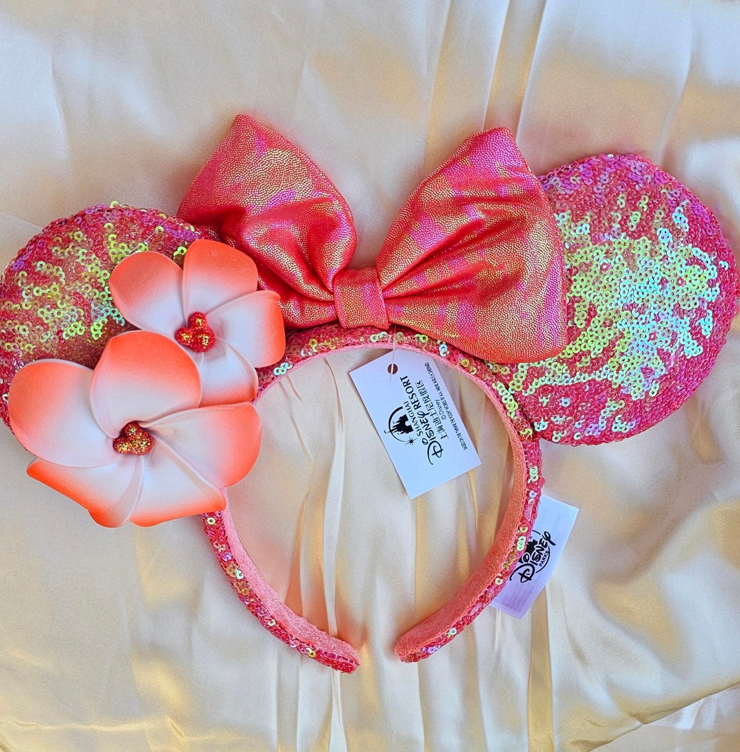 Minnie Ears Disney Parks Porange Plumeria Aulani Hawaii Headband Mickey Mouse