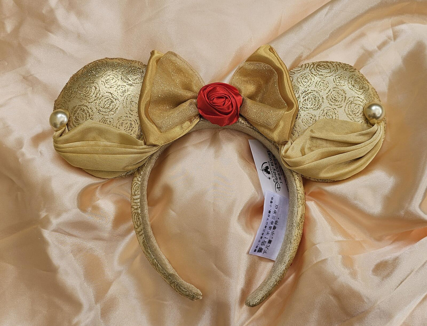 Disney Parks Ears Belle Minnie Mouse Ears Mickey Bow Beauty & the Beast Headband