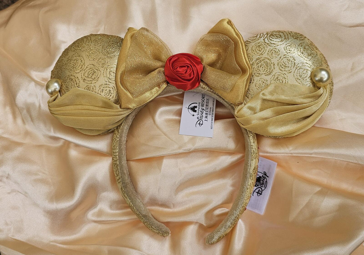 Disney Parks Ears Belle Minnie Mouse Ears Mickey Bow Beauty & the Beast Headband