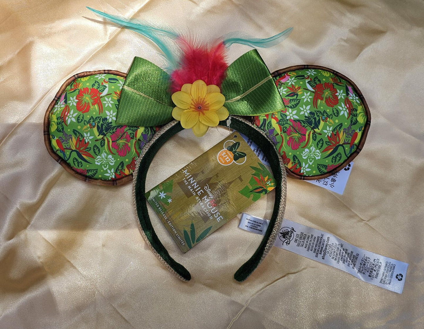 Enchanted Tiki Room Mickey Ears Disney Parks Headband Green Feather