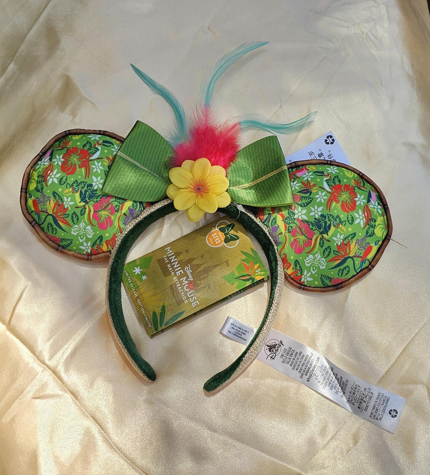 Enchanted Tiki Room Mickey Ears Disney Parks Headband Green Feather