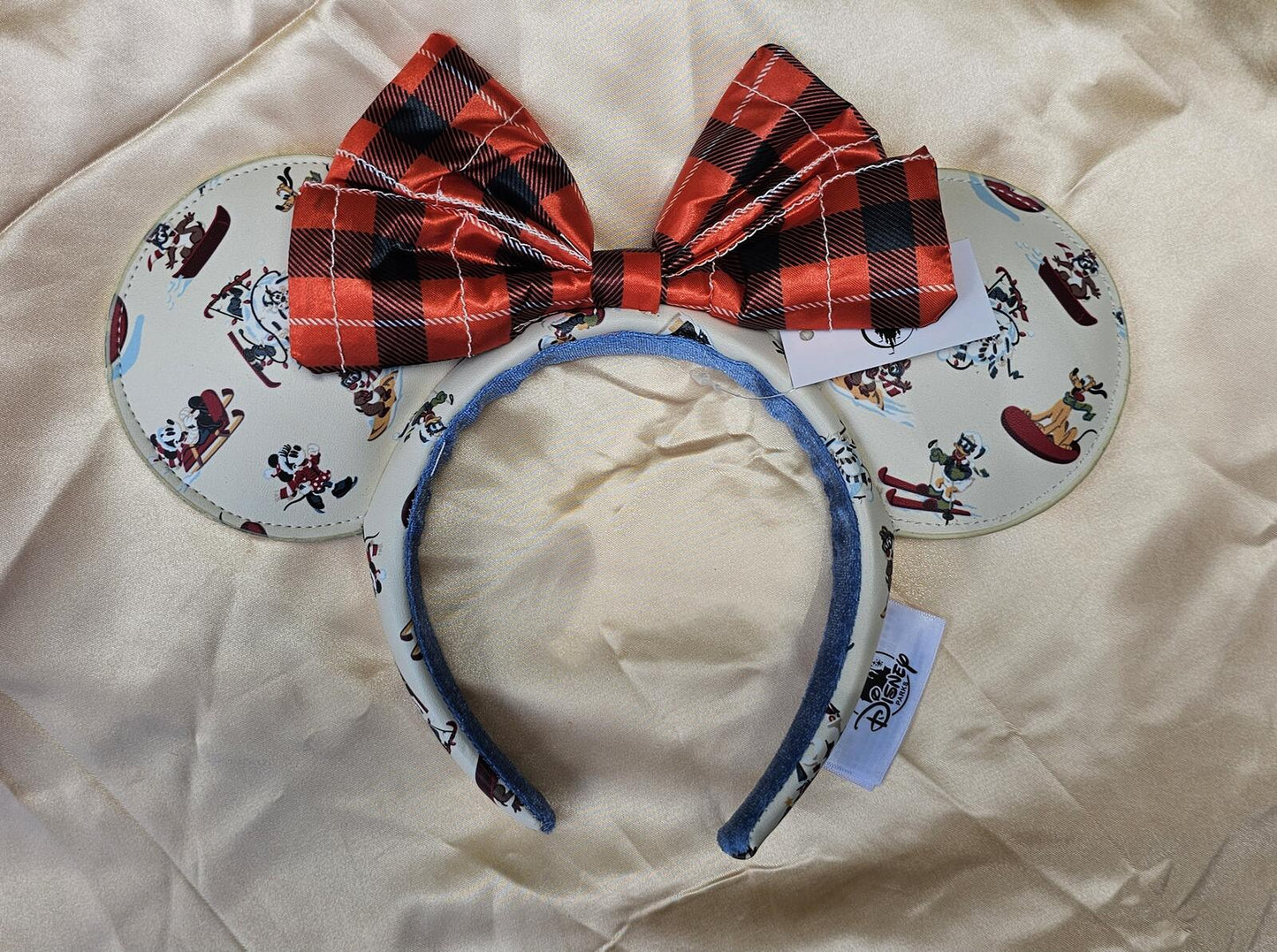 Vintage Christmas Lodge Snow Mickey Mouse Minnie Ears Bow Headband Gifts
