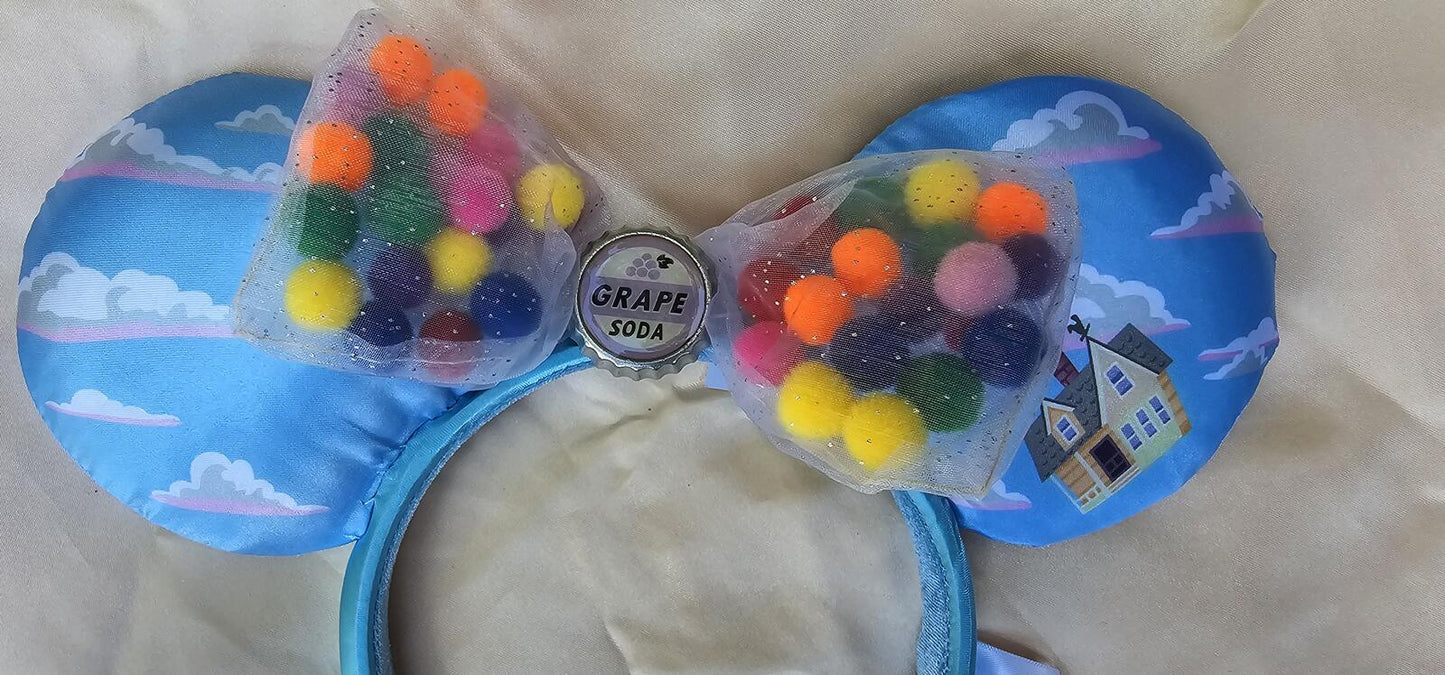 Disney Minnie Ears UP Grape Soda Cap Balloons New Rare Headband