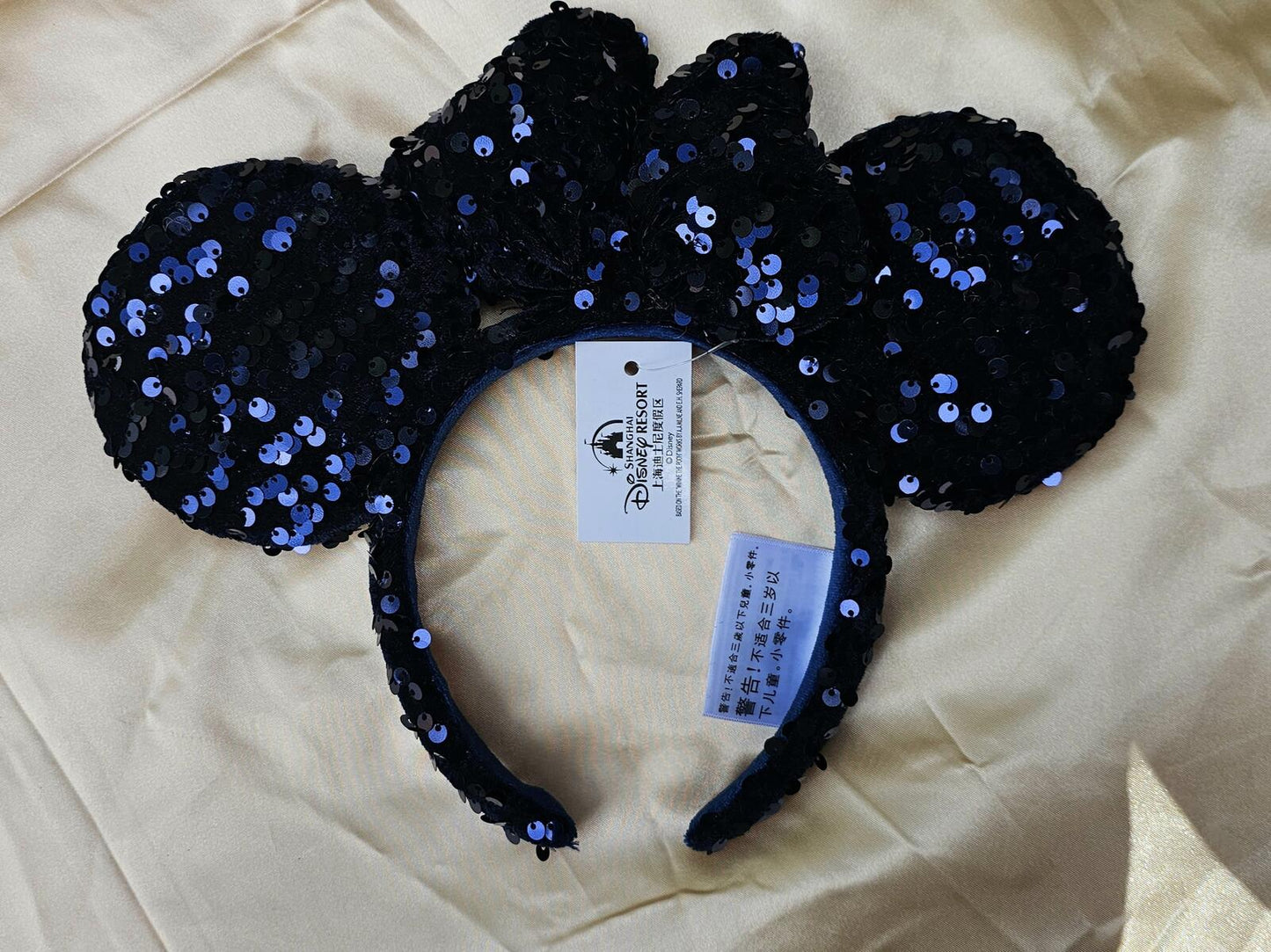 Dark Navy Blue Sequin Minnie Ears Mouse