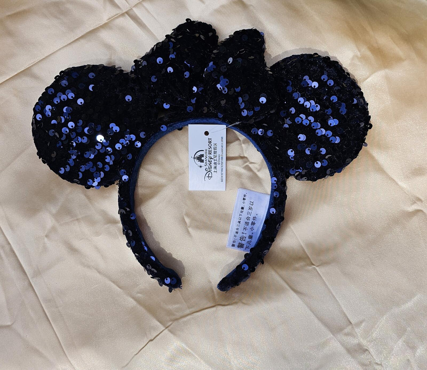 Dark Navy Blue Sequin Minnie Ears Mouse