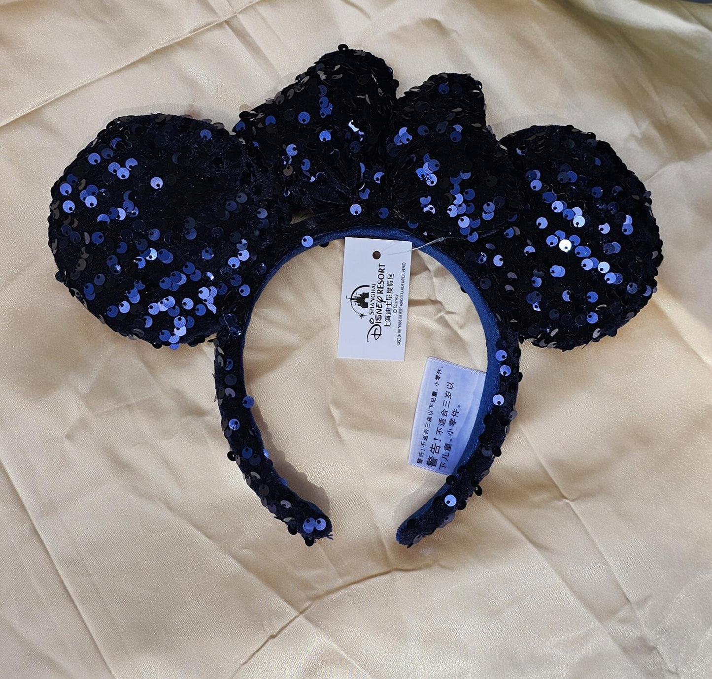 Dark Navy Blue Sequin Minnie Ears Mouse