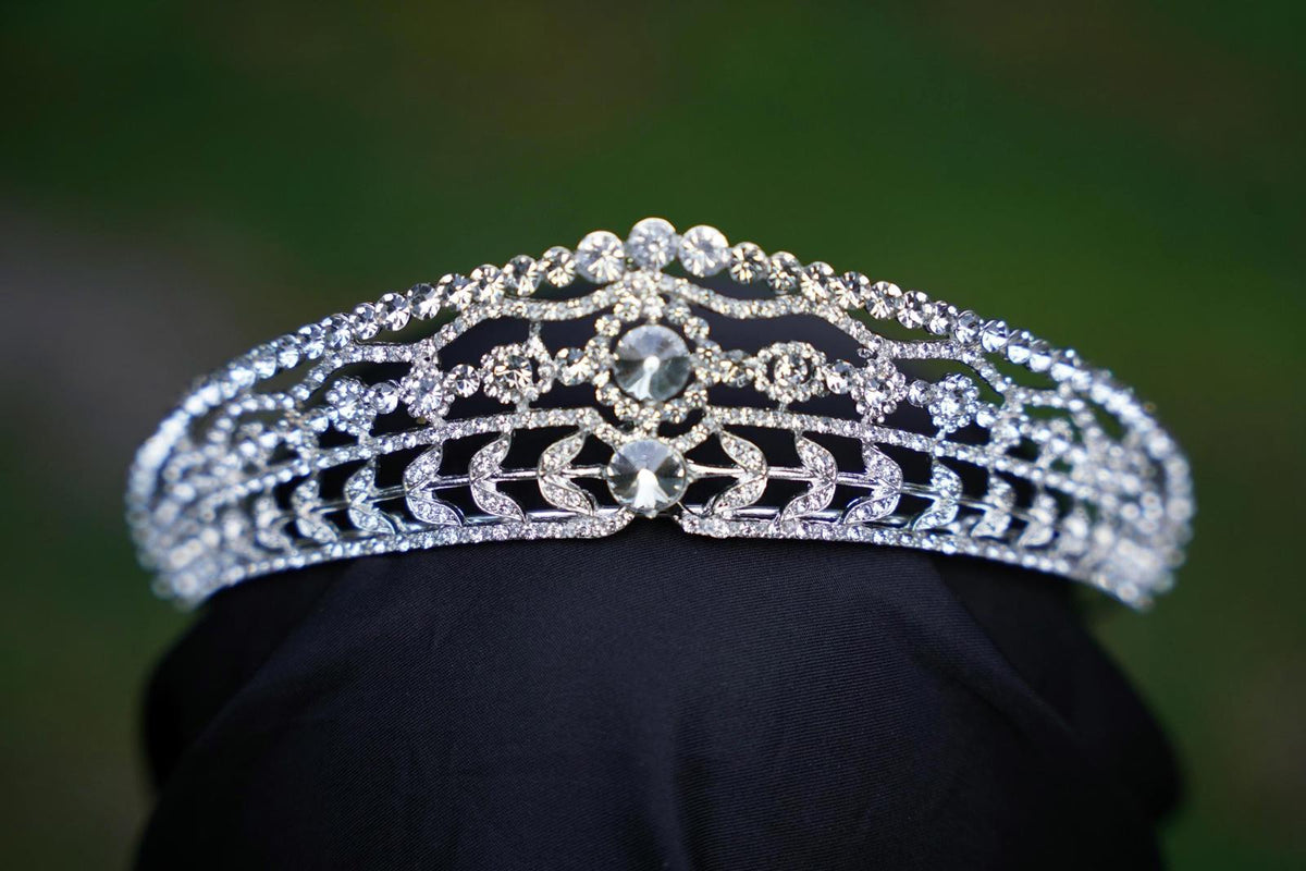 Oppulence Crystal Tiara Bridal Silver Crown Birthday Wedding Gift Diadem