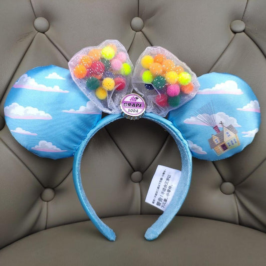 Disney Minnie Ears UP Grape Soda Cap Balloons New Rare Headband