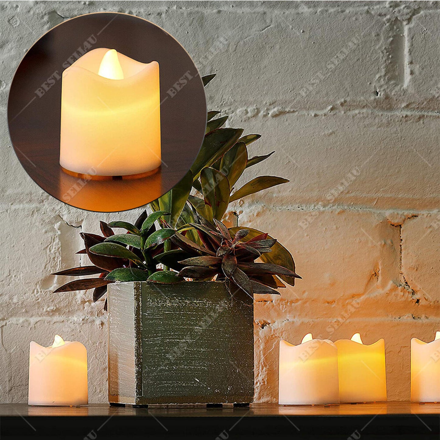 12PCS Flameless LED Tea Lights Votive Candles Lamp Decor Battery Operated Set