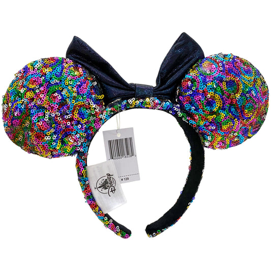 Disney Parks Multicolor Sequins Party Minnie Mouse Ears Headband