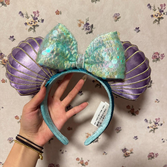 NEW Minnie Ears Little Mermaid Ariel Purple Iridescent Disney Parks Headband