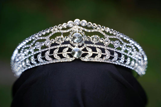 Oppulence Crystal Tiara Bridal Silver Crown Birthday Wedding Gift Diadem