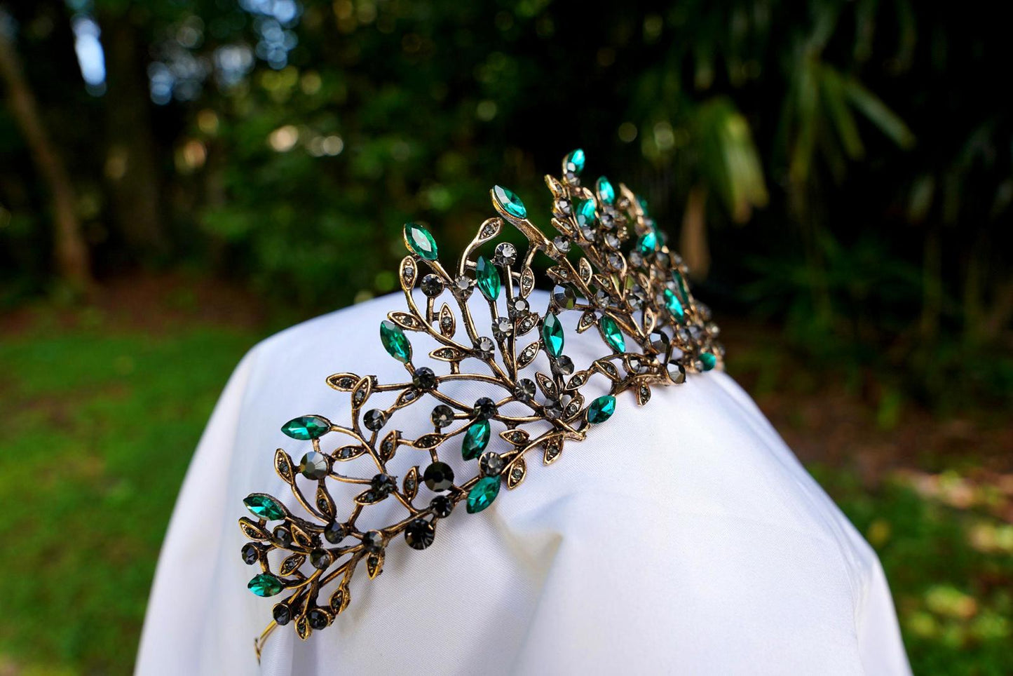 Crown Of Vines Green Woodland Dark Tiara Bridal Birthday Wedding Gift Diadem