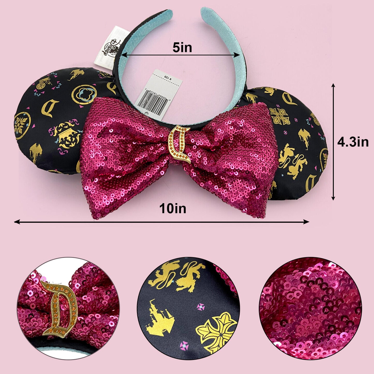 Ears Limited Sequin Bow Disneyland Resort Castle Sleeping Beauty Headband