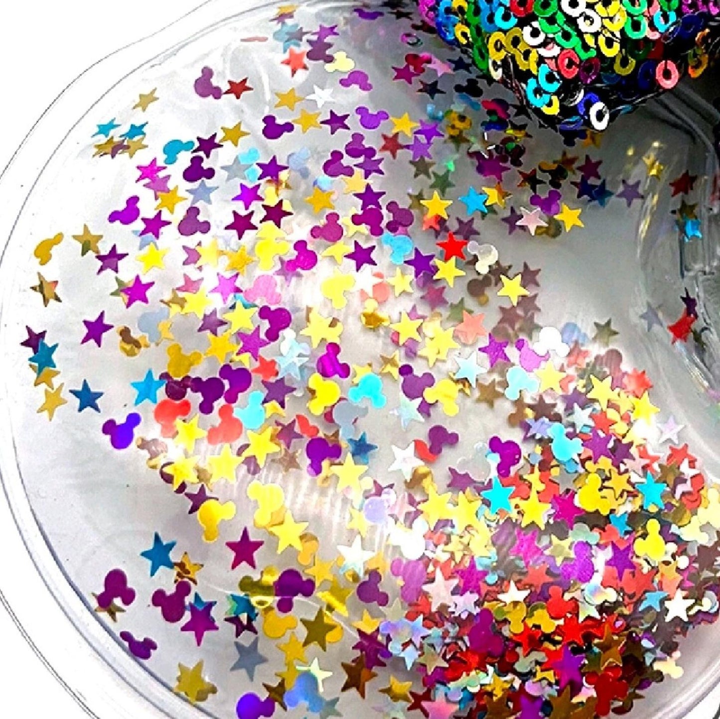 Disney Parks Bow Rainbow Confetti Sequin Minnie Mouse Ears Headband Clear