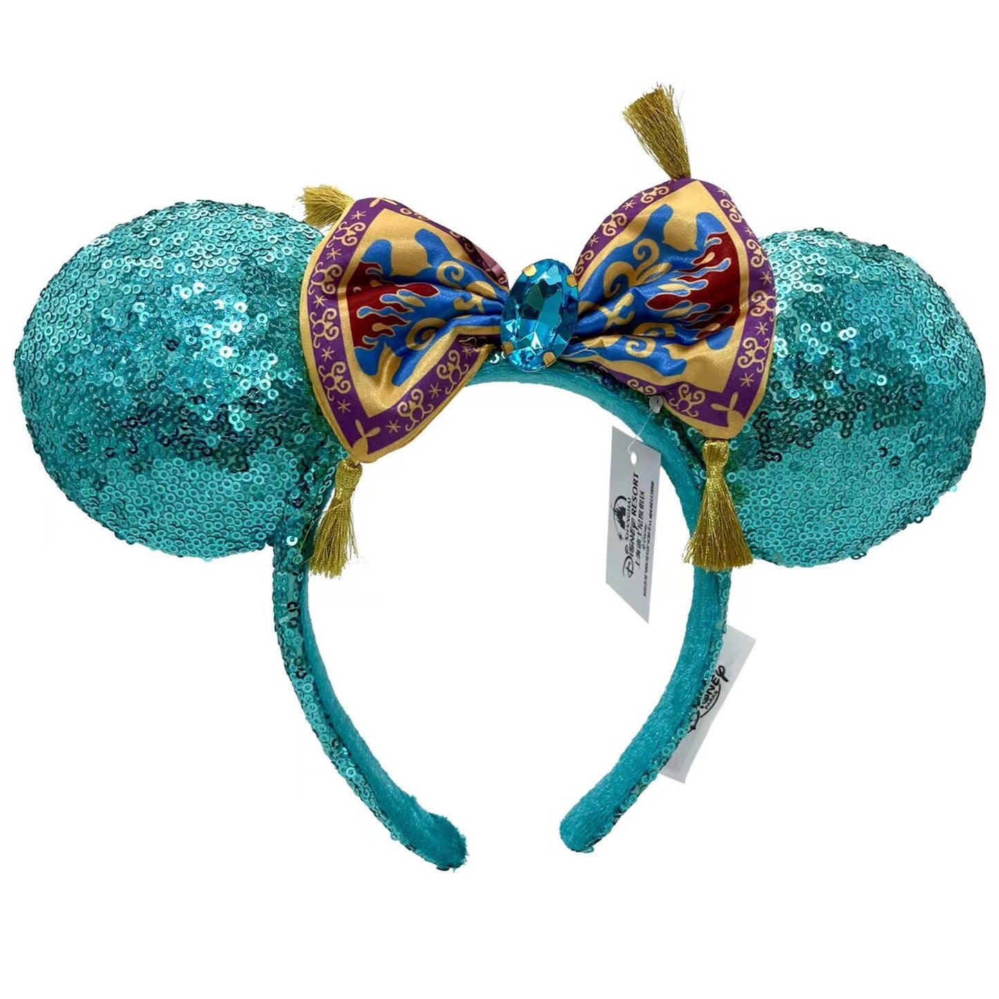 Aladdin Jasmine Magic Carpet Bow Sequin Palace Green Minnie Ears Headband