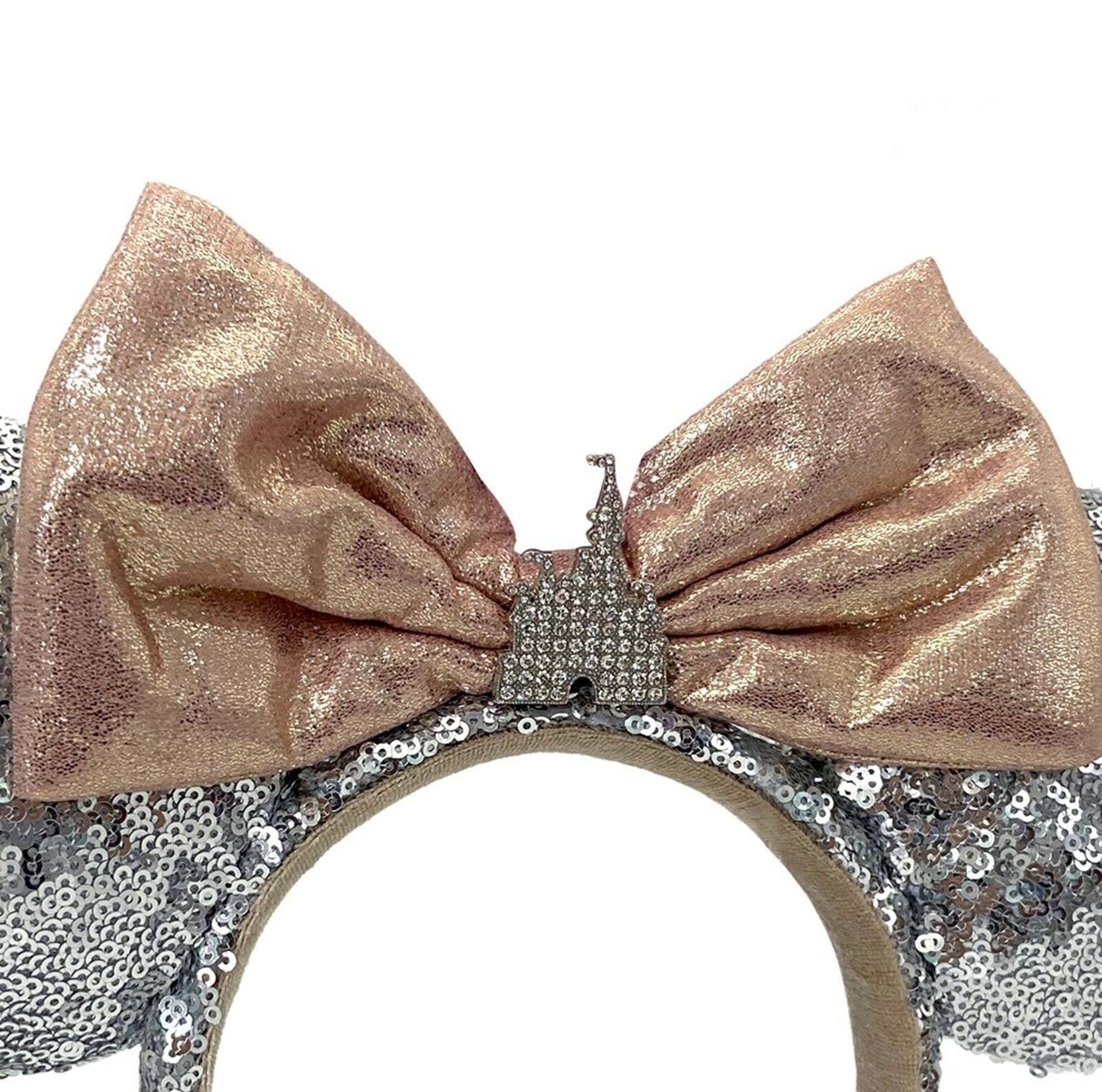 Disney Store Disneyland Paris Minnie Mouse Castle Ears Headband silver Champagne