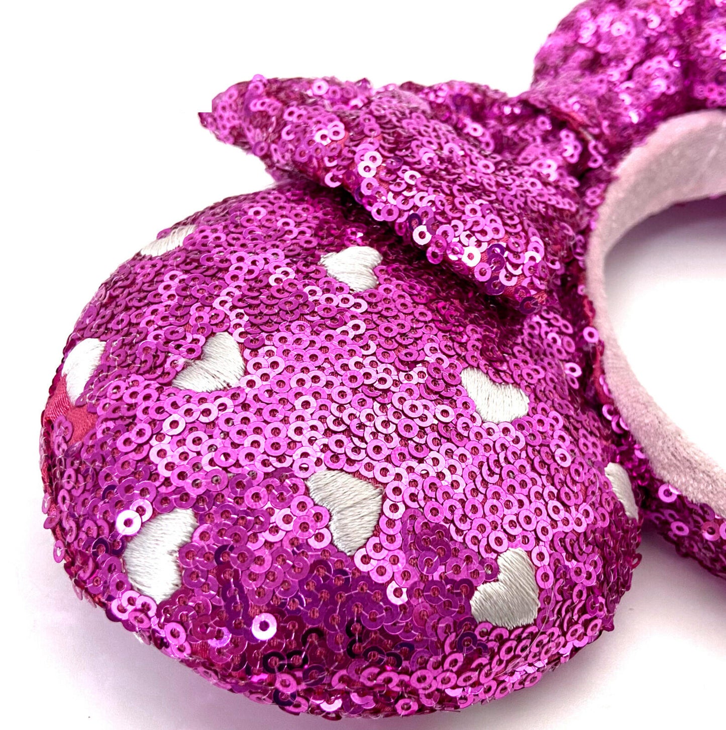 Disney.Parks Pink Hearts Sequin Valentine's Day Minnie Ears Headband Rare Gift