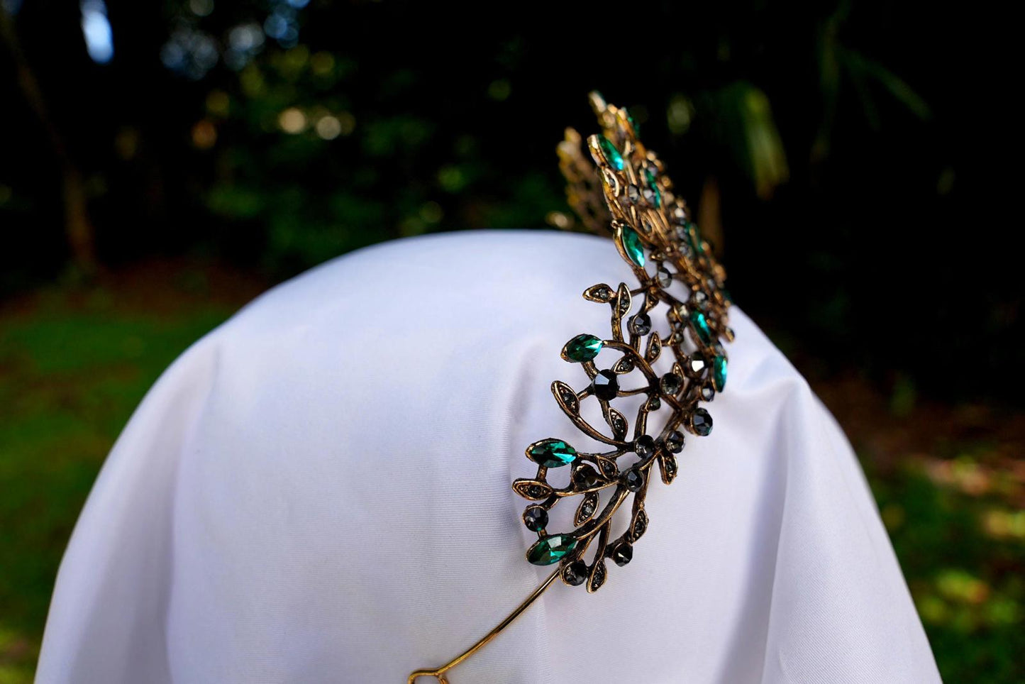 Crown Of Vines Green Woodland Dark Tiara Bridal Birthday Wedding Gift Diadem
