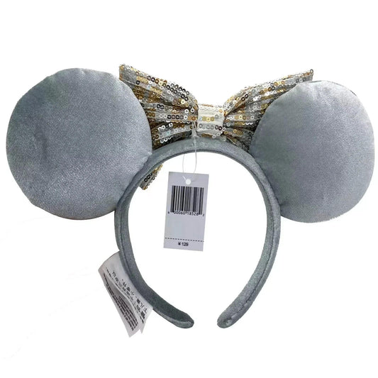 Disney Parks Ears Winter Frost Grey Sequin Bow Minnie Mouse Headband Dolphin